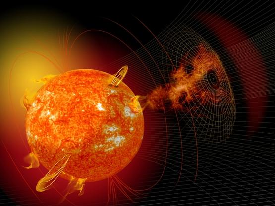 图2.美国宇航局发布的日冕物质抛射想象图，抛射出的等离子体质量能够达到10的13次方千克以上，抵达地球后可影响电网、通信等领域.jpg