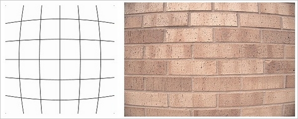 桶形畸变（Barrel Distortion）又称桶形失真，是一种成像缺陷。使用广角镜头时最容易发生桶形畸变，原本是方形的物体影像，会变成四角向内收缩、边线中段则向外凸出，好象木桶一样。（图片：［左］en.wikipedia.org；［右］kaskus.us）