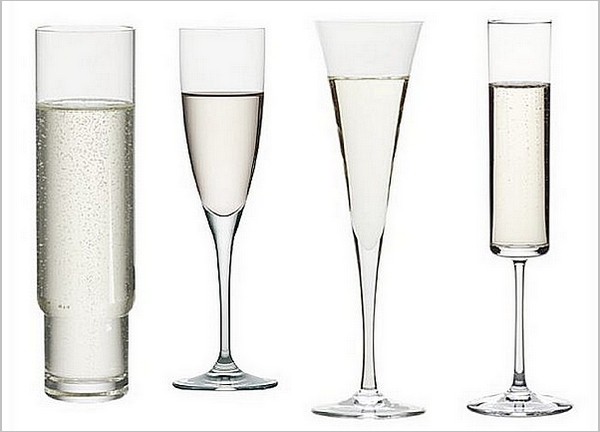 几种不同的笛形香槟酒杯（图片：crateandbarrel.com）
