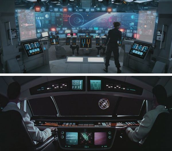 《钢铁苍穹》中的飞船控制室设计致敬了《2001太空漫游》。