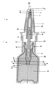 专利号为US20040200860A1的眼药水瓶结构示意图。